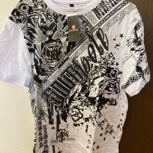 Southpole Graphic T-Shirt Tiger Print Streetwear Grunge L NWT